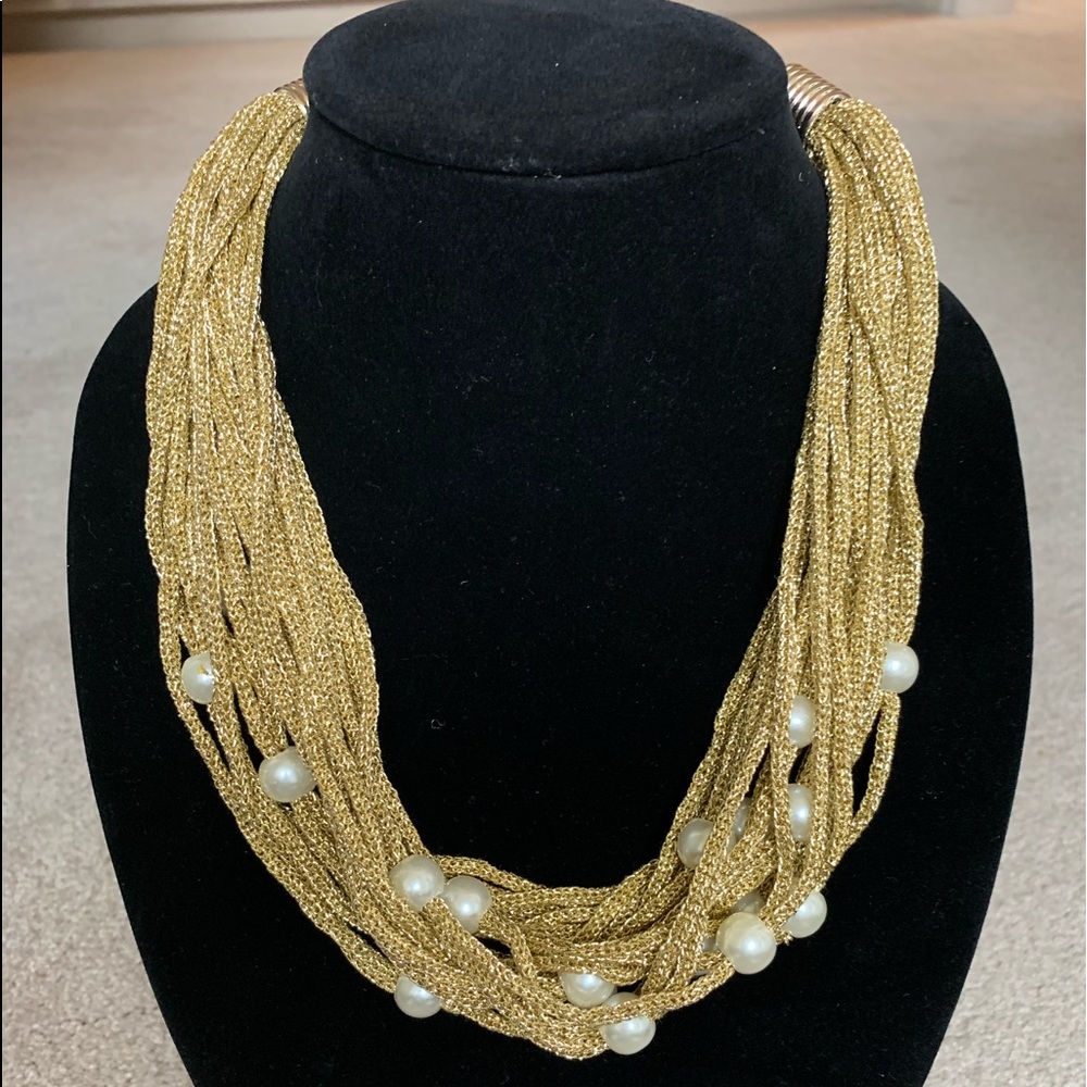 Gorgeous gold, Interwoven silk Necklace